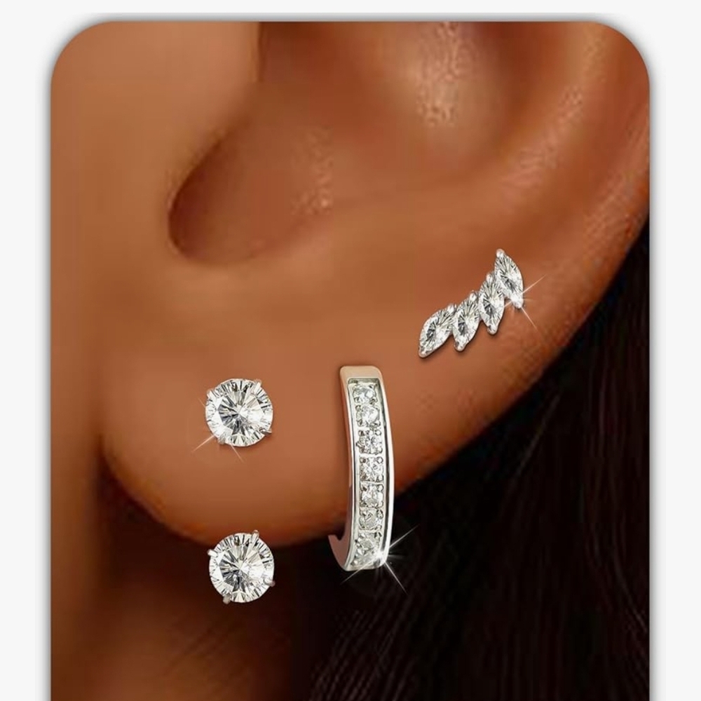 Elegant Silver Earring Set